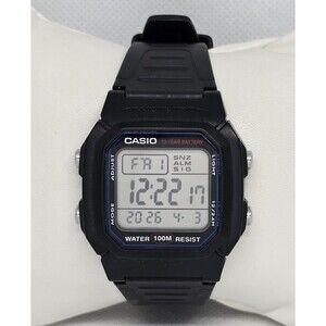 Men' Casio W800H 10 Year Battery Chronograph Resin Watch 100 Meter Alarm Date 14